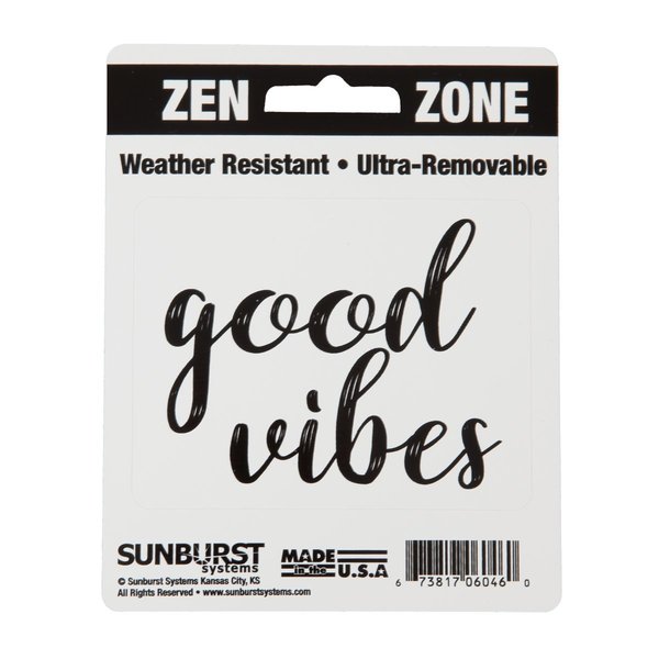 Sunburst Systems Decal Zen Zone Good Vibes 4 in x 5 in 6046